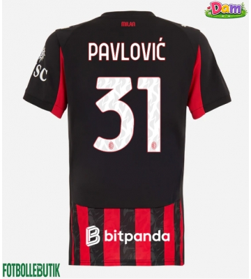 AC Milan Strahinja Pavlovic #31 Hemmatröja Kvinnor 2025-26 Kortärmad